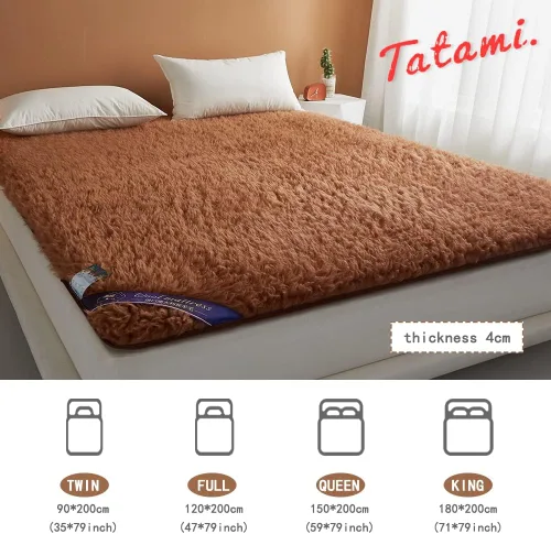 Vista 4 de Colchón de futón japonés plegable para el suelo, colchón de tatami, colchón portátil para dormitorio, colchoneta para dormir, tumbona, sofá, cama