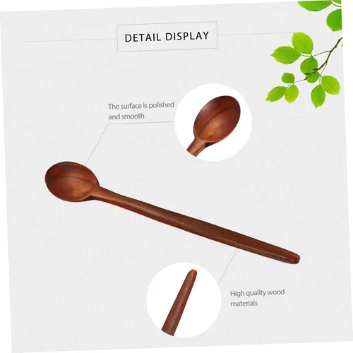Vista 2 de SHOWERORO Cucharón de madera para cocina, cuchara de madera, cuchara de servir cuchara de madera para cocinar, resistente, fácil de limpiar para uso