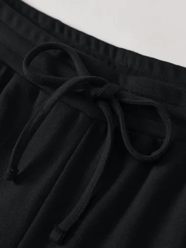 Vista 3 de Weintee Pantalones de punto con cordón y bolsillos para mujer de talla grande