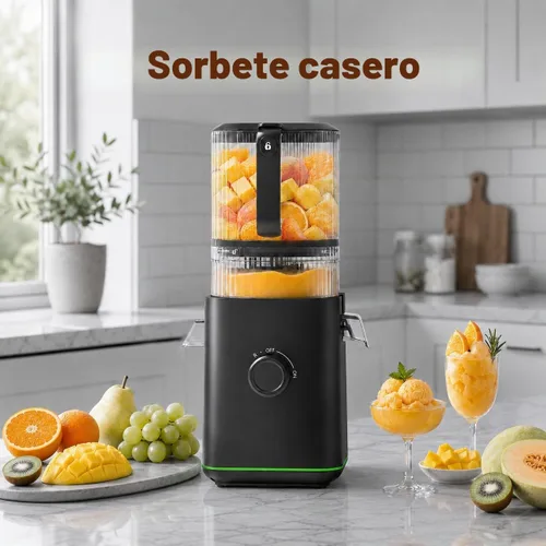 Vista 7 de AMZCHEF Exprimidor de prensa en frío, Juicer lento de alimentación Negro