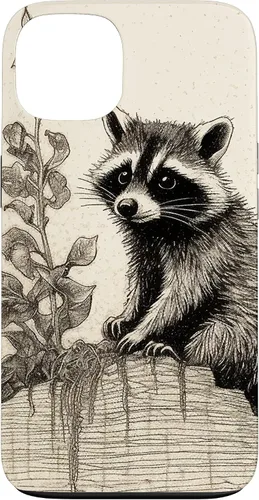 Vista 7 de Minimalistic Plant Draw Racoon Case for iPhone 17