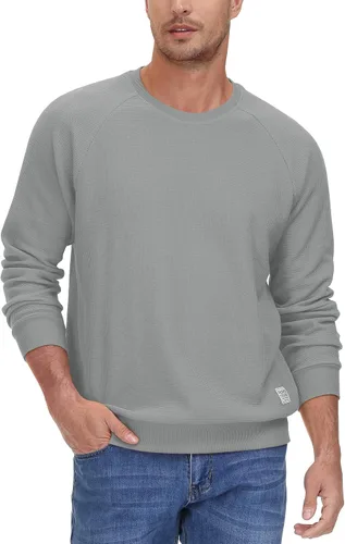 Vista 3 de TACVASEN Men's Crewneck Sweatshirts Waffle Knit Shirts Long Sleeve Pullovers Casual T-Shirts Lightweight Comfortable