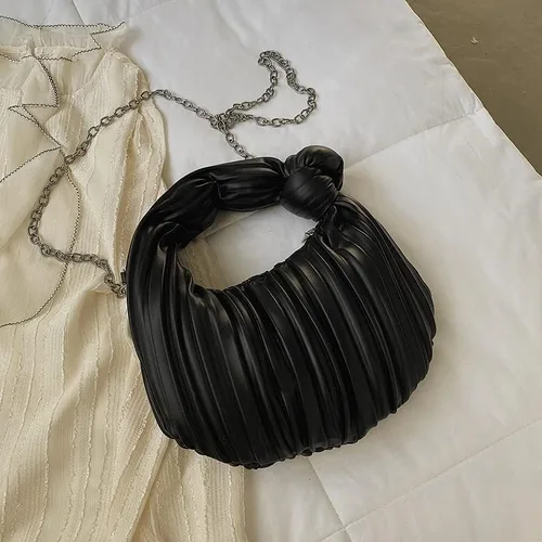 Vista 6 de ELDA Bolso cruzado anudado para mujer, bolso de mano de nube a la moda, bolsa fruncida