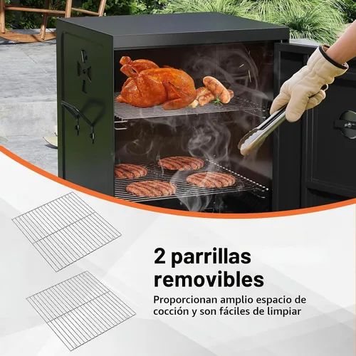 Vista 5 de Happygrill - Parrillas de carbón de 40 pulgadas con bandeja de agua extraíble y rejillas para parrilla