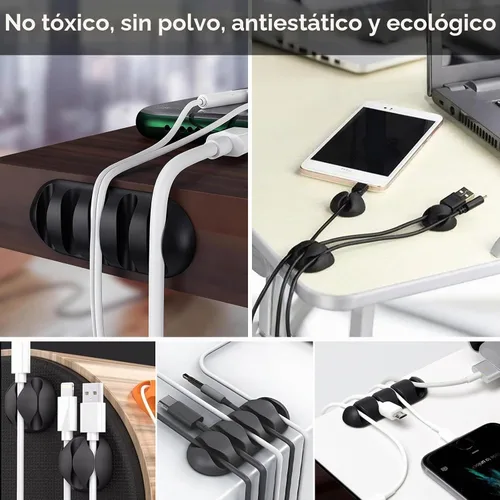 Vista 7 de Kit de organización de cables de 137 piezas, 4 fundas para cables, 100 bridas para cables, 10 clips para cables, 15 bridas adhesivas de pared, 10