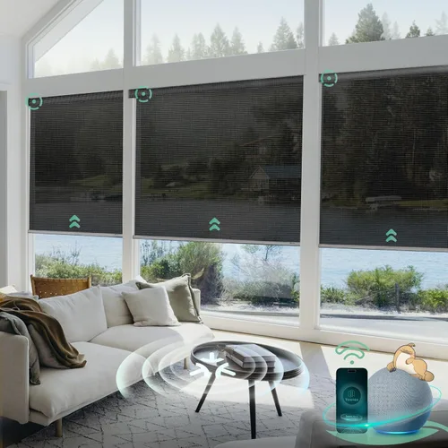 Vista 15 de Yoolax Persianas Inteligentes, Persianas Enrollables Motorizadas Matter Opacas Blackout Automáticas para Ventanas, Persianas Motorizadas Compatibles
