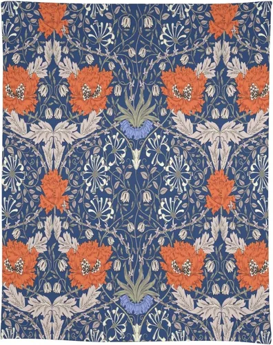 Vista 25 de Mantel Floral Retro de Pájaros, Diseño Original Bohemio William Morris Estampado Cubierta de Mesa para Hogar Picnic Fiesta Comedor Cocina William