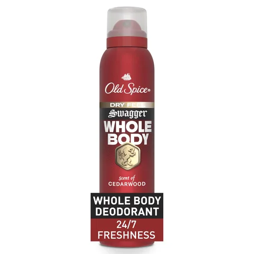 Vista 15 de Old Spice Desodorante en aerosol para todo el cuerpo para hombres, sin aluminio, aroma a aloe + lluvia, protección contra olores 24/7, frescura