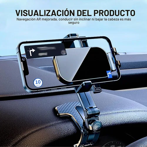 Vista 6 de Soporte para teléfono de automóvil, soporte de navegación para consola central, soporte giratorio ajustable universal, compatible con teléfonos