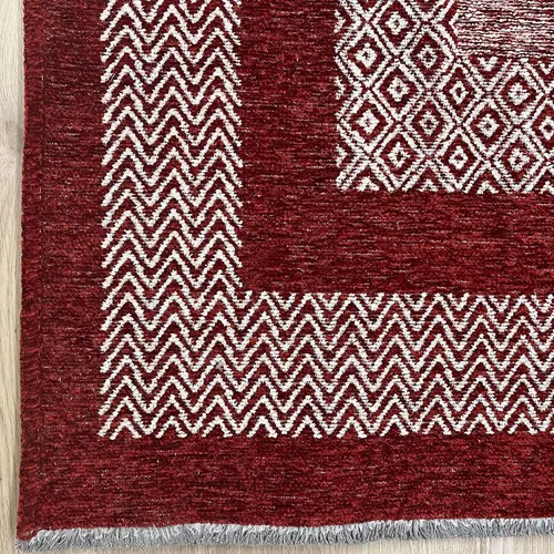 Vista 7 de Alfombra de algodón lavable de 4 x 6 pulgadas, color rojo burdeos, para sala de estar, dormitorio, cocina