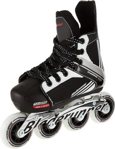 Vista 6 de Bladerunner by Rollerblade Dynamo Jr - Patines en línea de hockey ajustables, color negro y rojo, patines en línea