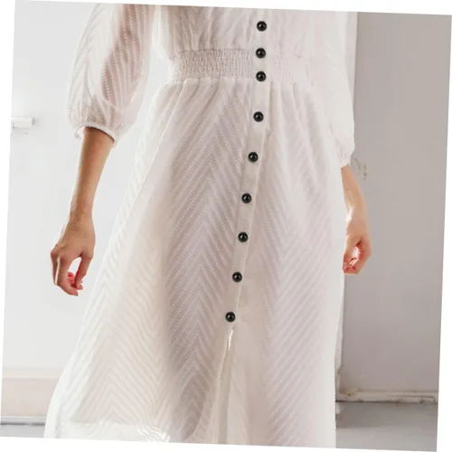 Vista 2 de COHEALI 50 botones redondos de perlas de 0.35 pulgadas, hebillas decorativas suaves para coser ropa, suéteres, camisas, abrigos, accesorios