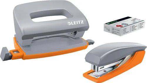 Vista 7 de Leitz Mini grapadora y perforadora, grapadora o perforadora de hasta 10 hojas, incluye grapas, gama Urban Chic, azul, 55996032