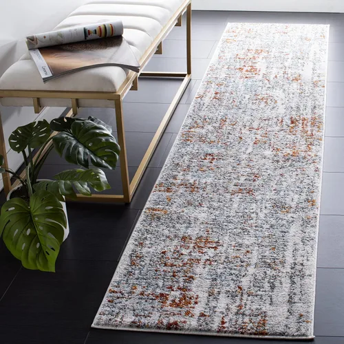 Vista 2 de SAFAVIEH Toscana Collection - Alfombra de área de 9 x 12 pies, marfil y gris, diseño abstracto moderno, no desprende pelusa y de fácil cuidado