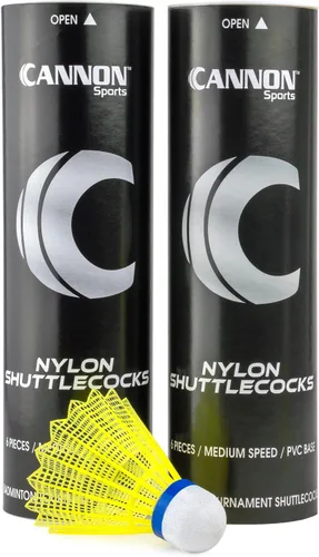 Vista 5 de Cannon Sports Volantes de bádminton – Pájaros de bádminton de nailon de velocidad media – Volantes de plástico duradero para bádminton en interiores