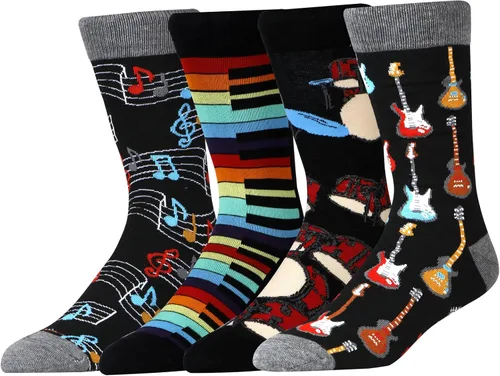 Vista 15 de AFADER Calcetines divertidos y acogedores de algodón para hombre, calcetines de vestir novedosos y locos, talla 7-12 Af-16