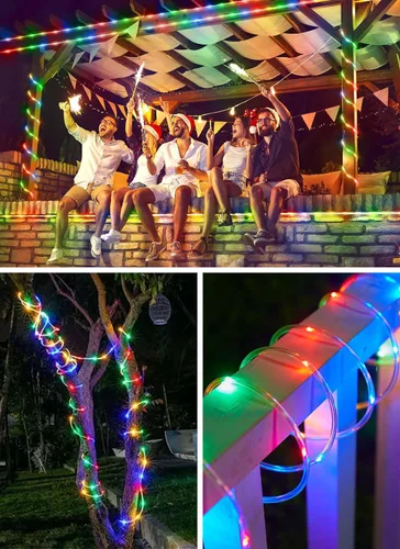 Vista 5 de Brightown Paquete de 2 luces solares de 78 pies, 200 LED, multicolor Color M