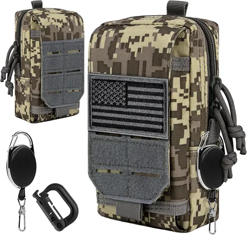 Vista 11 de Funda táctica multiusos Molle para cinturón de teléfono celular, funda para iPhone 14 Plus, iPhone 14 Pro Max, iPhone 13 Pro Max, iPhone 12 y iPhone