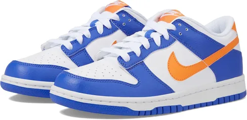 Vista 4 de Nike Dunk Low Knicks Azul Mandarín Blanco Negro FN7783-400 GS Niño Grande