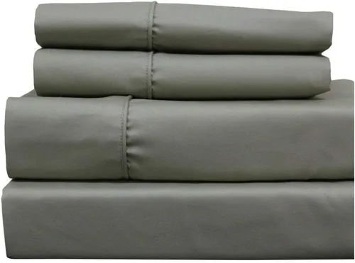 Vista 13 de Royal Hotel Bedding Sábanas de 650 hilos, sábanas sin arrugas, bolsillo profundo, mezcla de algodón, sábanas de satén, hipoalergénicas, 5 piezas Gris