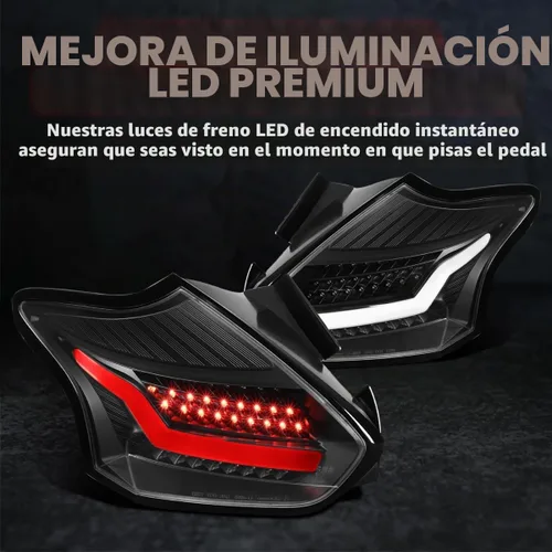 Vista 6 de SPEC-D TUNING Barras de luces traseras LED negras Compatibles con Ford Focus SE/ST/Titanium Hatchback 2015-2018, Ford Focus RS Hatchback 2016-2018