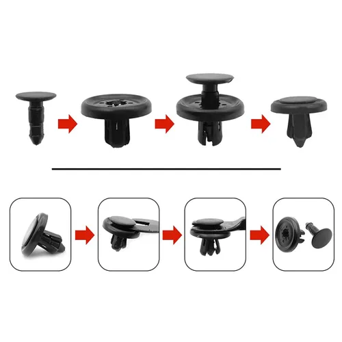 Vista 4 de ANTS PART 100pcs parachoques motor bajo cubierta clips de retención tipo empuje, nailon 90467-07201, para Toyota Lexus 4Runner Avalon Camry