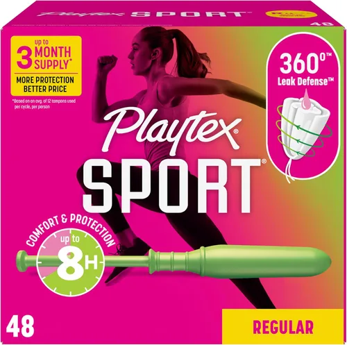 Vista 21 de Playtex Tampones deportivos de absorción regular, sin fragancia, 18 unidades, tampones regulares para mujeres, cuidado femenino, tampón Playtex