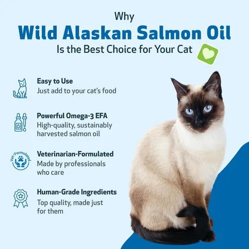 Vista 5 de Pet Wellbeing Aceite de salmón silvestre de Alaska para gatos, aceite de pescado omega-3 diario capturado en la naturaleza, procesado en frío