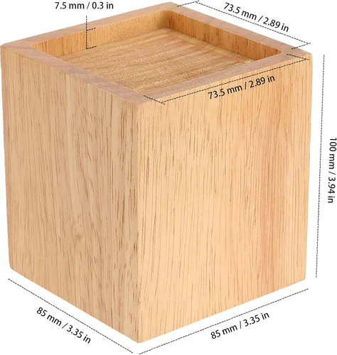 Vista 2 de Paquete de 4 elevadores de cama de madera de 3 pulgadas, elevadores de muebles de madera natural, elevadores de cama resistentes para sofá, cama