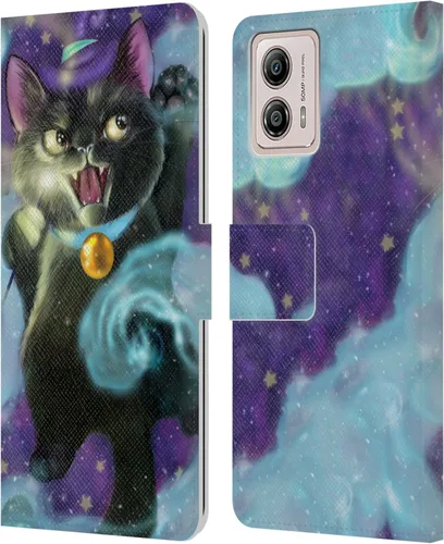 Vista 14 de Head Case Designs Officially Licensed Ash Evans Butterfly Sky Black Cats Leather Book Wallet Case Cover Compatible with Motorola Moto G53 5G