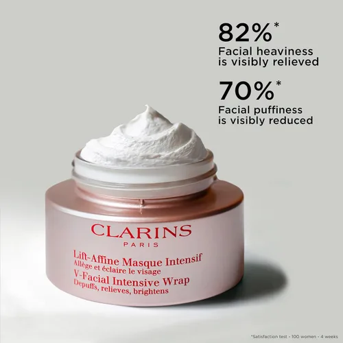 Vista 2 de Clarins Máscara facial intensiva V-Facial Mascarilla de contorno facial galardonada Reduce visiblemente la hinchazón y la hinchazón causadas por