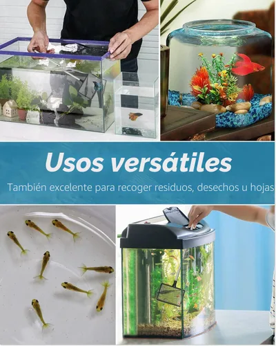 Vista 6 de Red de peces de acuario Pawfly con mango extensible de 9-24 pulgadas de largo para pecera de peces Betta, estanque pequeño de Koi y piscina