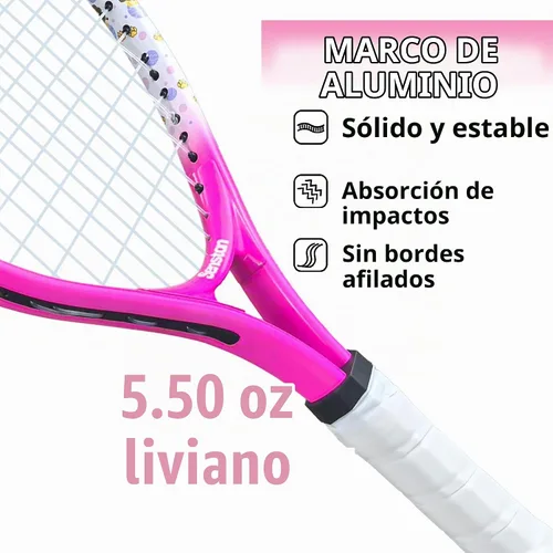 Vista 6 de Senston Kids Tennis Racket Set (17 & 23 Inch) - 1 Pack Junior Tennis Racquet, Lightweight Aluminum Frame, Includes Cover