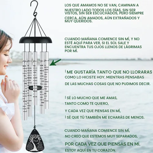 Vista 4 de Regalos de duelo conmemorativos de simpatía para la pérdida de papá, padre, Campanas de viento conmemorativas de simpatía para la pérdida de padre