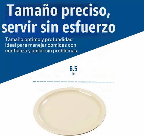 Vista 4 de Carlisle FoodService Products Kingline - Plato de postre de plástico reutilizable para el hogar y restaurantes, melamina, 6.5 pulgadas, color marrón