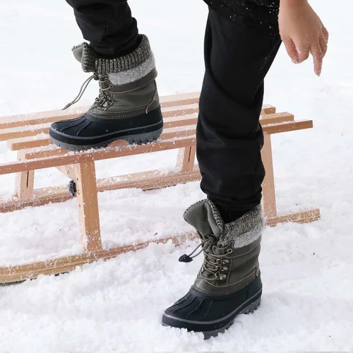 Vista 5 de DREAM PAIRS Botas de nieve, impermeables, con aislamiento, de invierno, para niño y niña