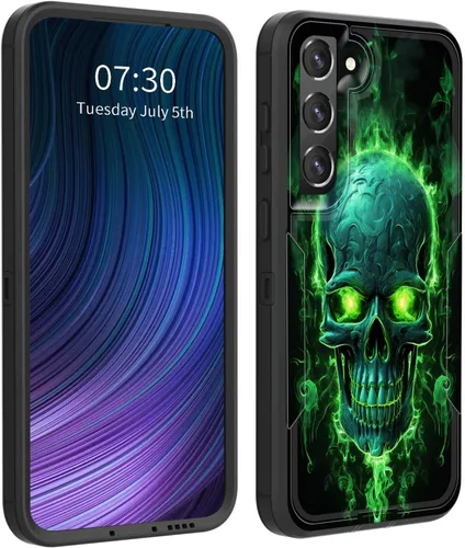 Vista 18 de Funda para Galaxy S23 5G, híbrida de doble capa (tapa a prueba de polvo integrada) (soporte magnético para automóvil) a prueba de golpes, protección