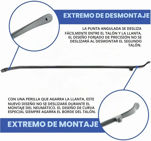 Vista 2 de Ken-Tool 34645 Palanca de hierro para montar/desmontar neumáticos USA-Made, 3/4 In Stock Diameter, For Truck and Bus Tires, Solid Steel
