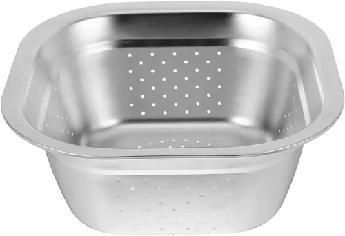 Vista 12 de VOSAREA Lavabo cuadrado de acero inoxidable, colador de metal, colador cuadrado de gran capacidad, para frutas, cocina, lavado de verduras