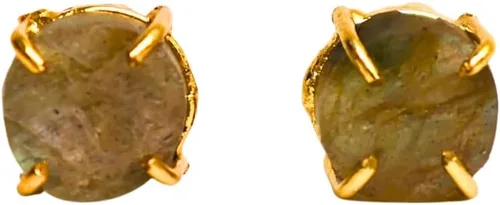 Vista 34 de Gempires Natural Raw Prong Setting Stud Earrings, 8-10 mm Crystals Earring, Handmade Jewelry, Gift for Her