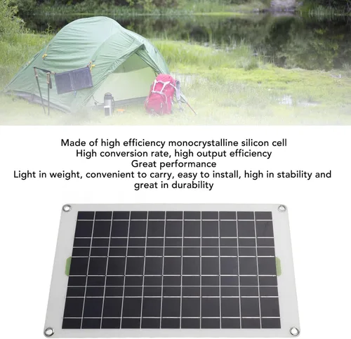 Vista 3 de Kit de controlador solar y panel solar MPPT de 30 A, cargador de panel solar de 12 V, 24 V, 50 W, cargador de batería para caravana, remolque