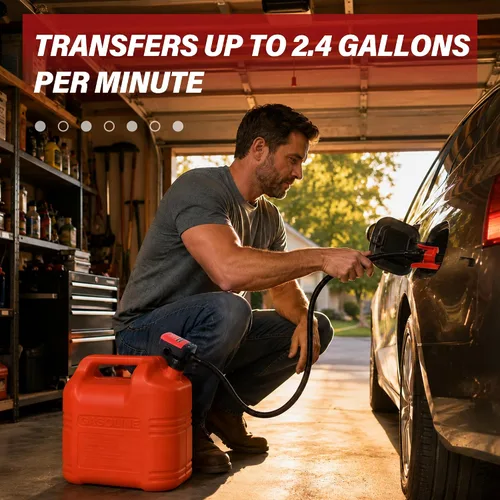 Vista 7 de Bomba de transferencia de combustible automática con sensor de parada automática (2.4 GPM), manguera de ingreso flexible se adapta a la mayoría