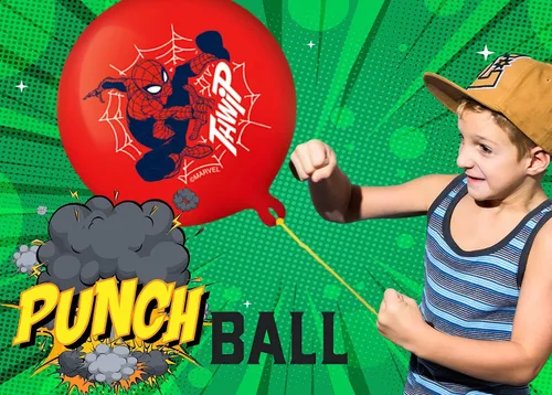 Vista 2 de Marvel Avengers Punch Balloon Ball Hulk, Iron Man y Spiderman Fidget Toy Inflable Big Bounce Ball Alivio del Estrés Juguete para Niños y Adultos