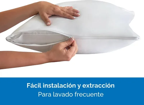 Vista 6 de Juego de 4 protectores de almohada AllerEase estándar/Queen - absorben la humedad, protección avanzada contra alergias, poliéster de alta calidad