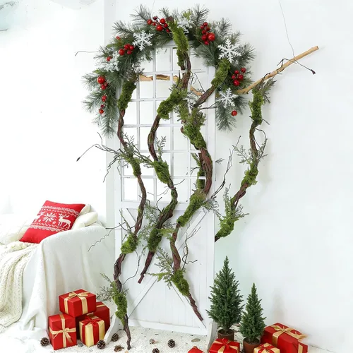 Vista 2 de Tronco de árbol falso grande flexible de 78 pulgadas para colgar