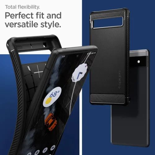 Vista 5 de Spigen Rugged Armor diseñado para Pixel 6a Case (2022) - Negro mate