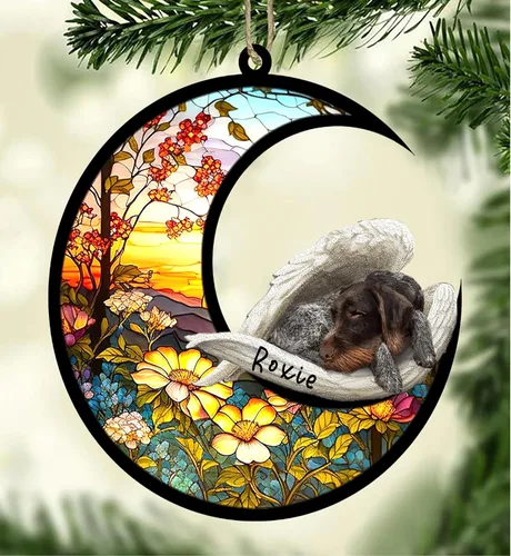 Vista 37 de Atrapasoles conmemorativo personalizado para perros, adorno navideño de Airedale Terrier, recuerdo por pérdida de mascota, regalos conmemorativos