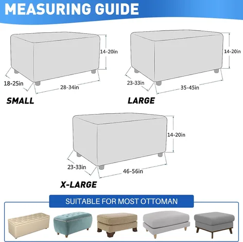Vista 6 de MAXIJIN Fundas para otomano de jacquard, fundas protectoras para taburete plegable, protector de muebles, funda suave y gruesa rectangular