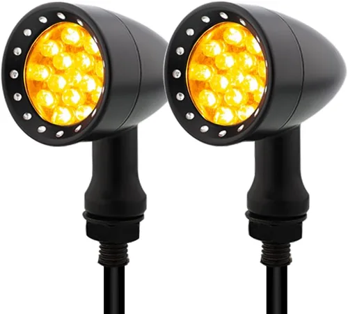 Vista 15 de TSUNG - Luz de señal direccional LED tipo bala para motocicleta, indicador pequeño, intermitente universal para la parte delantera y trasera