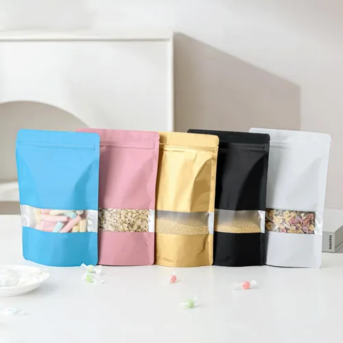Vista 4 de 100 bolsas a prueba de olores de 4 pulgadas, bolsas resellables con ventana transparente, bolsa de papel de aluminio, bolsas sellables para embalaje